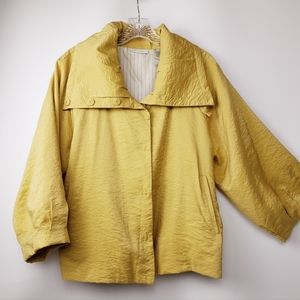 Funnel Neck Yellow Pearlized Cropped Poet Jacket
